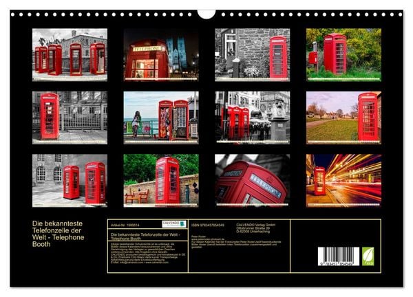 Produktbild: Die bekannteste Telefonzelle der Welt - Telephone Booth (Wandkalender 2026 DIN A3 quer), CALVENDO Monatskalender