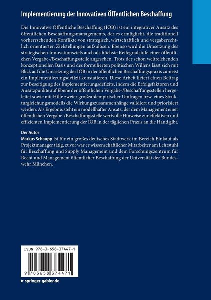 Produktbild: Implementierung der Innovativen &Ouml;ffentlichen Beschaffung