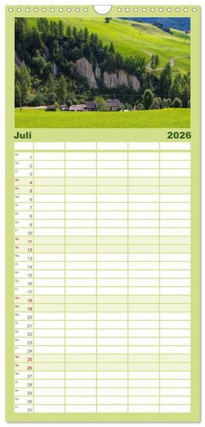 Produktbild: Familienplaner 2026 - Pustertal - Das gr&uuml;ne Tal S&uuml;dtirols mit 5 Spalten (Wandkalender, 21 x 45 cm) CALVENDO