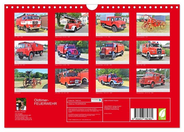 Produktbild: Oldtimer-FEUERWEHR (Wandkalender 2026 DIN A4 quer), CALVENDO Monatskalender