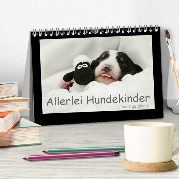 Produktbild: Allerlei Hundekinder (Tischkalender 2026 DIN A5 quer), CALVENDO Monatskalender