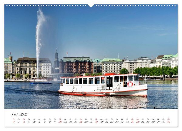 Produktbild: Mit Hamburg durchs Jahr 2026 (Wandkalender 2026 DIN A2 quer), CALVENDO Monatskalender