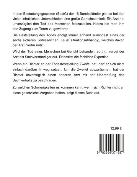 Produktbild: Todesfeststellung und das Recht
