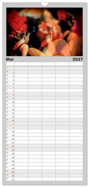 Produktbild: Familienplaner 2027 - Flamenco - Tanz der Leidenschaft mit 5 Spalten (Wandkalender, 21 x 45 cm) CALVENDO