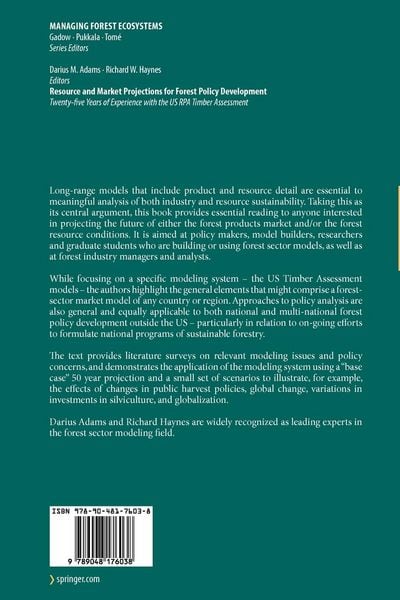 Produktbild: Resource and Market Projections for Forest Policy Development