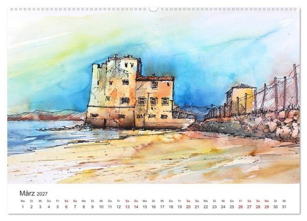 Produktbild: Italienische Reiseskizzen (Wandkalender 2027 DIN A2 quer), CALVENDO Monatskalender
