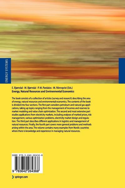 Produktbild: Energy, Natural Resources and Environmental Economics