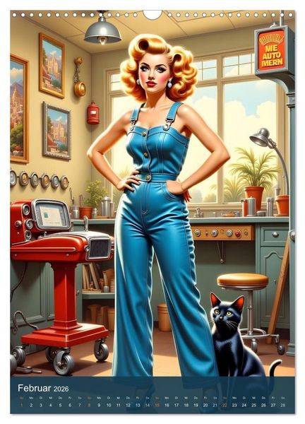 Produktbild: Fr&auml;ulein Fantasie und die schwarze Katze (Wandkalender 2026 DIN A3 hoch), CALVENDO Monatskalender