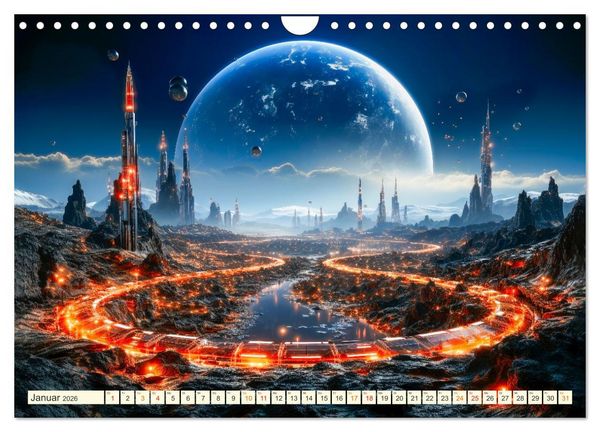 Produktbild: Futuristische Lebens Welten (Wandkalender 2026 DIN A4 quer), CALVENDO Monatskalender