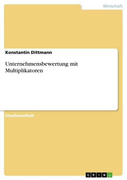 Produktbild: Unternehmensbewertung mit Multiplikatoren