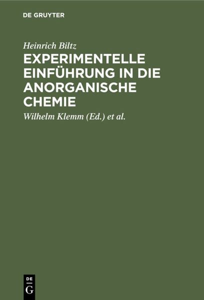 Produktbild: Experimentelle Einf&uuml;hrung in die anorganische Chemie
