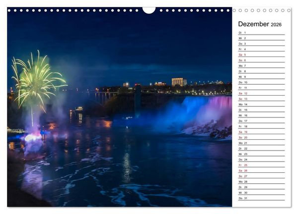 Produktbild: NIAGARAF&Auml;LLE Idyllische Impressionen bei Tag und Nacht (Wandkalender 2026 DIN A3 quer), CALVENDO Monatskalender