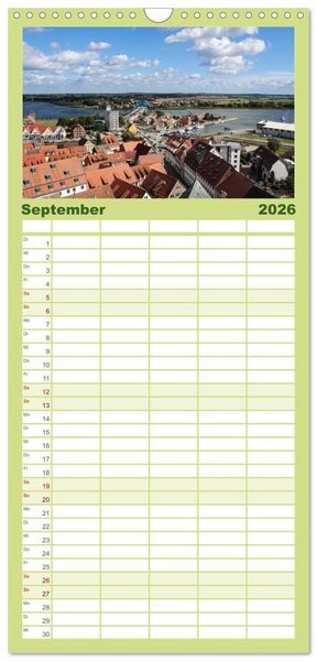 Produktbild: Familienplaner 2026 - Die Insel Usedom in Bildern mit 5 Spalten (Wandkalender, 21 x 45 cm) CALVENDO