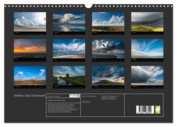 Produktbild: Wolken &uuml;ber D&auml;nemark (Wandkalender 2026 DIN A3 quer), CALVENDO Monatskalender