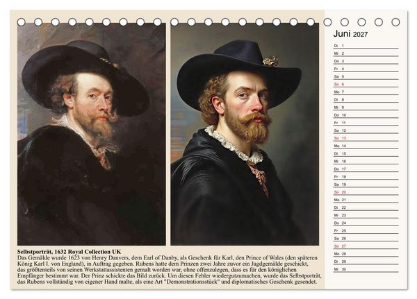 Produktbild: Rubens im neuen Licht (Tischkalender 2027 DIN A5 quer), CALVENDO Monatskalender