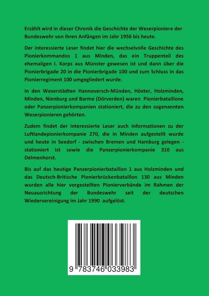 Produktbild: Weserpioniere - Eine Truppengattung des deutschen Feldheeres (1956 - heute)