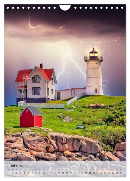 Produktbild: Leuchtt&uuml;rme im Gewitter (Wandkalender 2026 DIN A4 hoch), CALVENDO Monatskalender