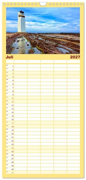 Produktbild: Familienplaner 2027 - Leuchtt&uuml;rme - maritime Wegweiser mit 5 Spalten (Wandkalender, 21 x 45 cm) CALVENDO