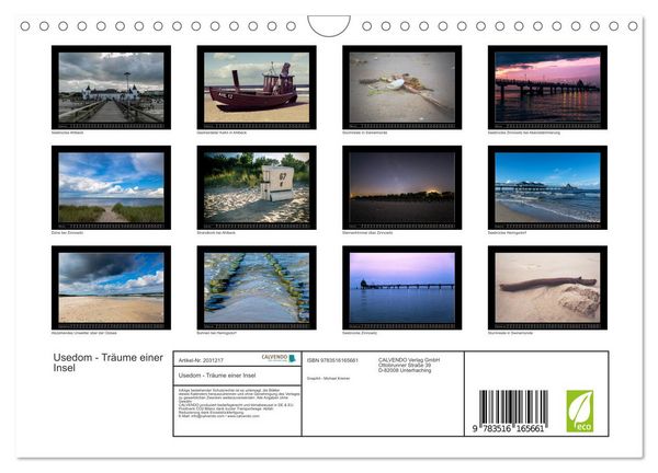 Produktbild: Usedom - Tr&auml;ume einer Insel (Wandkalender 2026 DIN A4 quer), CALVENDO Monatskalender