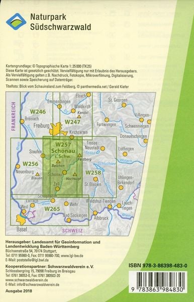 Produktbild: W257 Wanderkarte 1:25 000 Sch&ouml;nau im Schwarzwald