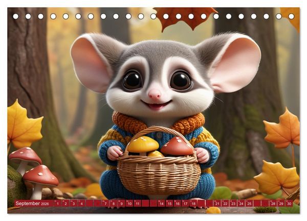 Produktbild: Niedliche Flugh&ouml;rnchen - Sugar Glider Jahresreise (Tischkalender 2026 DIN A5 quer), CALVENDO Monatskalender