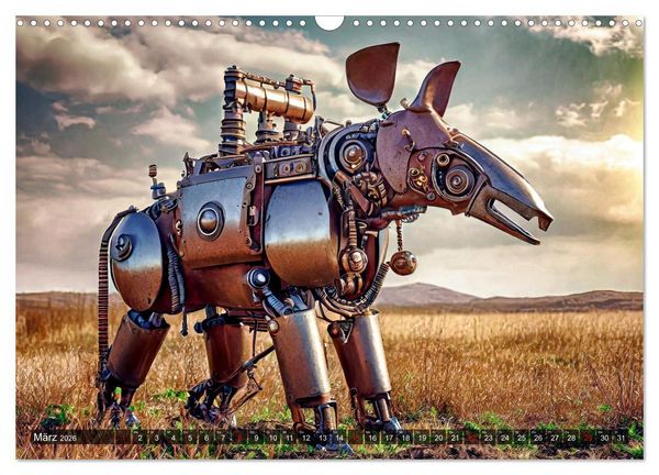 Produktbild: Die Roboter-Tierwelt (Wandkalender 2026 DIN A3 quer), CALVENDO Monatskalender