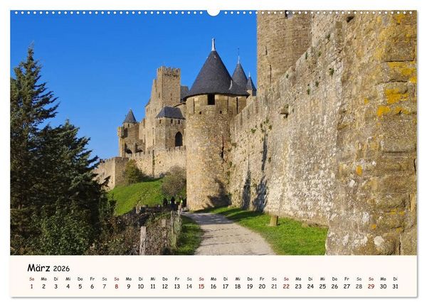 Produktbild: Cite von Carcassonne - Zeitreise ins Mittelalter (Wandkalender 2026 DIN A2 quer), CALVENDO Monatskalender