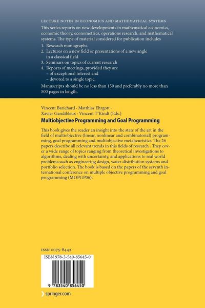 Produktbild: Multiobjective Programming and Goal Programming