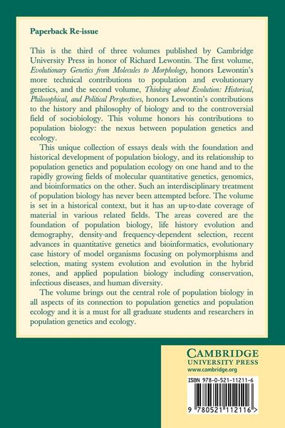 Produktbild: The Evolution of Population Biology