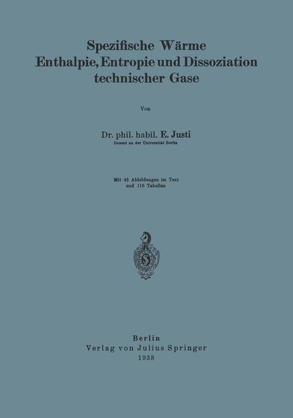 Produktbild: Spezifische W&auml;rme Enthalpie, Entropie und Dissoziation technischer Gase