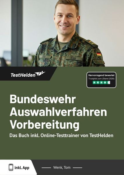 Produktbild: Bundeswehr Auswahlverfahren Vorbereitung: Das Buch inkl. Online-Testtrainer von TestHelden
