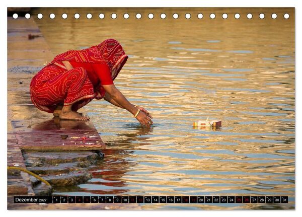Produktbild: Indien - im Meer der Farben (Tischkalender 2027 DIN A5 quer), CALVENDO Monatskalender