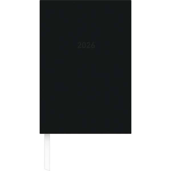 Buchkalender schwarz 2025 - Bürokalender 14,5x21 cm - 1 Tag