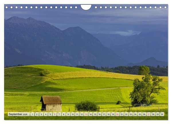 Produktbild: Das Blaue Land - Himmel, Seen und Berge im bayerischen Voralpenland (Wandkalender 2026 DIN A4 quer), CALVENDO Monatskalender
