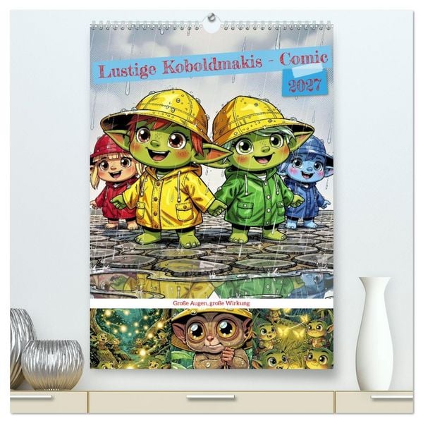 Produktbild: Lustige Koboldmakis - Comic (hochwertiger Premium Wandkalender 2027 DIN A2 hoch), Kunstdruck in Hochglanz