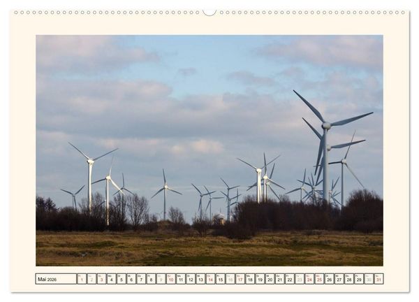 Produktbild: Windkraft in der Landschaft Ostfrieslands (Wandkalender 2026 DIN A2 quer), CALVENDO Monatskalender
