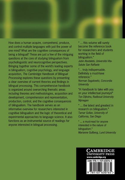 Produktbild: The Cambridge Handbook of Bilingual Processing