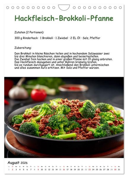 Produktbild: Low Carb - Rezepte ohne Kohlenhydrate zum Abnehmen (Wandkalender 2026 DIN A4 hoch), CALVENDO Monatskalender