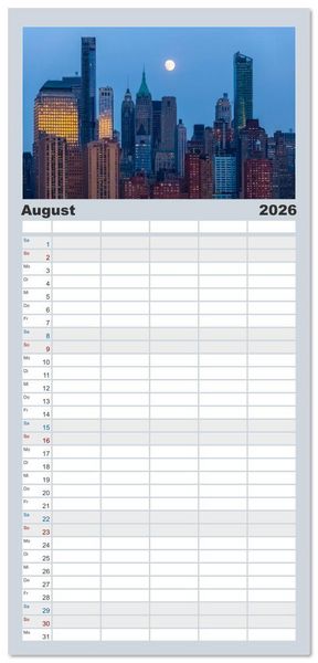 Produktbild: Familienplaner 2026 - New York City - der besondere Blick auf Big Apple mit 5 Spalten (Wandkalender, 21 x 45 cm) CALVENDO