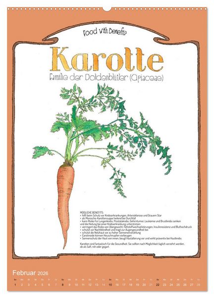 Produktbild: Food with Benefits (hochwertiger Premium Wandkalender 2026 DIN A2 hoch), Kunstdruck in Hochglanz
