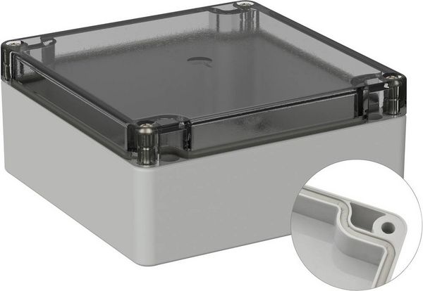 Produktbild: TRU COMPONENTS TC-9065464 Outdoor-Geh&auml;use 122 x 120 x 55 Polycarbonat Lichtgrau (RAL 7035) 1 St.