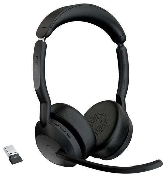 Produktbild: Jabra Evolve2 55 Link 380/390a UC Stereo On Ear Headset Bluetooth&reg; Stereo Schwarz Mikrofon-Rauschunterdr&uuml;ckung, Noise Cancelling Computer