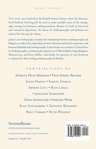 Produktbild: Judaism and Anthroposophy