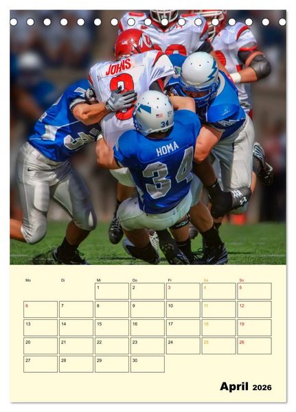 Produktbild: American Football, Team-Arbeit (Tischkalender 2026 DIN A5 hoch), CALVENDO Monatskalender