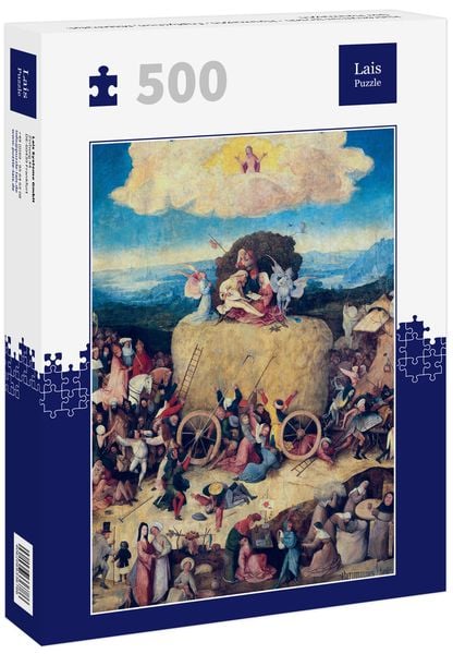 Lais Puzzle Hieronymus Bosch - Heuwagen, Triptychon, Mitteltafel: Der Heuwagen 500 Teile