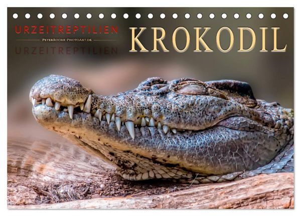 Urzeitreptilien - Krokodil (Tischkalender 2026 DIN A5 quer), CALVENDO Monatskalender