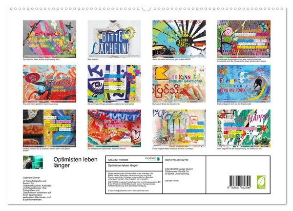 Produktbild: Optimisten leben l&auml;nger (hochwertiger Premium Wandkalender 2026 DIN A2 quer), Kunstdruck in Hochglanz