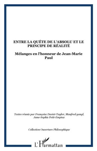 Produktbild: Entre la quete de l'absolu et le principe de realite