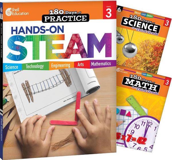 Produktbild: 180 Days(r) Steam, Science, & Math Grade 3: 3-Book Set