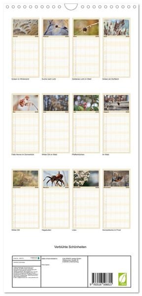 Produktbild: Familienplaner 2026 - Verbl&uuml;hte Sch&ouml;nheiten mit 5 Spalten (Wandkalender, 21 x 45 cm) CALVENDO